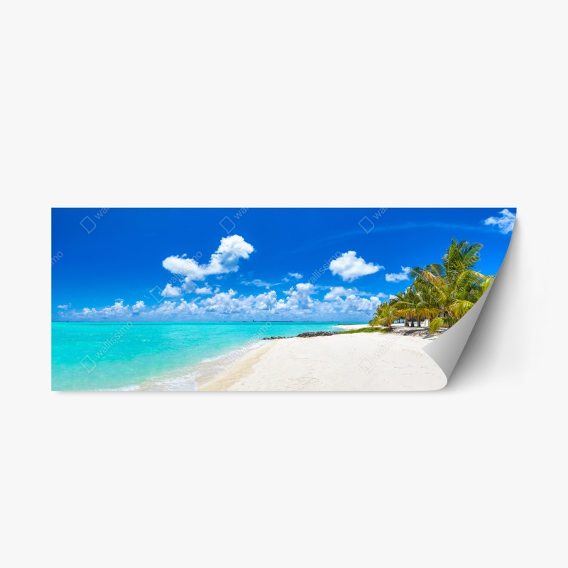 Repositionierbarer Aufkleber goldenes blumenornament auf nachtblauem hintergrund – Wallnifity®