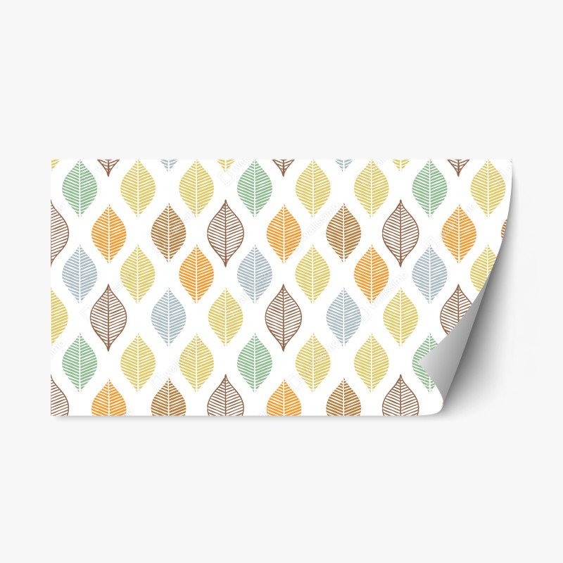 Repositionierbarer Aufkleber pastelliges blättermuster für die wand