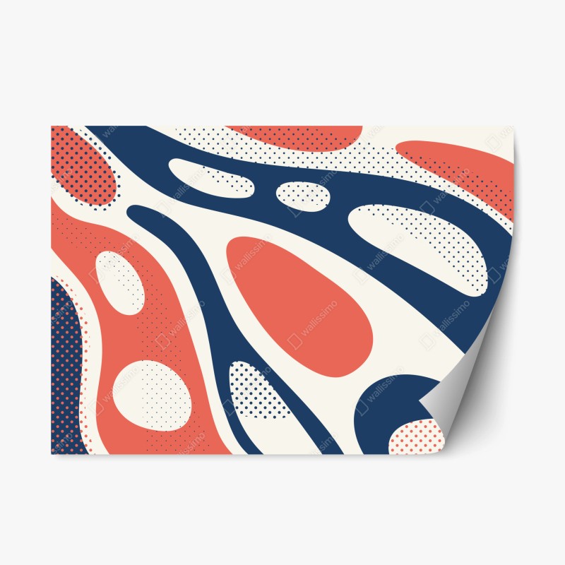 Repositionierbarer Aufkleber türkis wellenmuster für das interieur – Wallnifity®