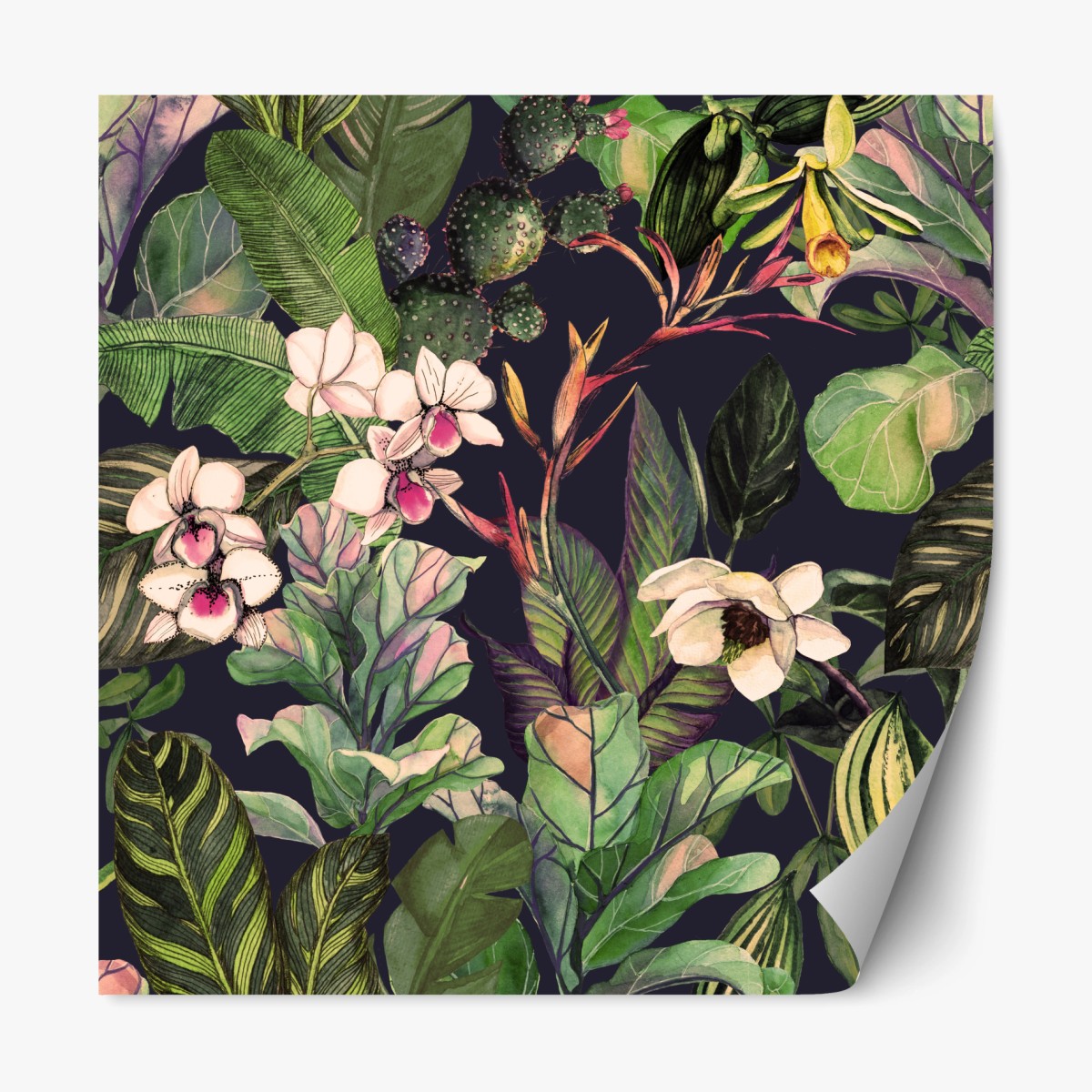 Repositionierbarer Aufkleber tropisches aquarell botanikmuster – Wallnifity® Repositionierbarer Aufkleber tropisches aquarell botanikmuster – Wallnifity®