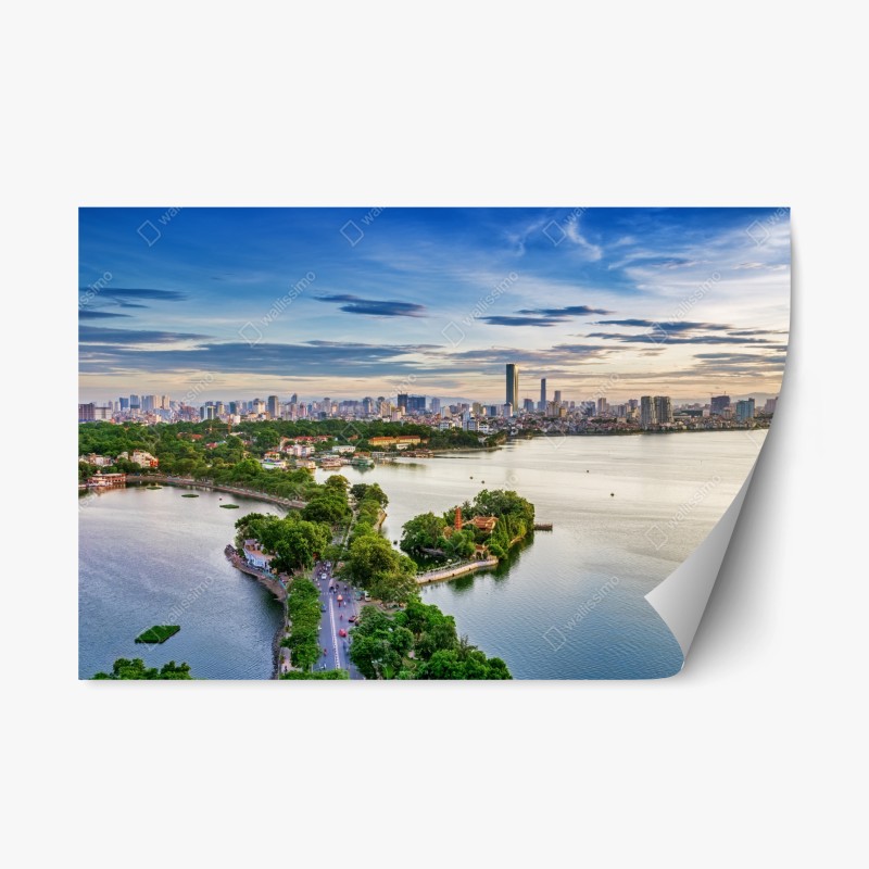 Repositionierbarer Aufkleber strand Ammopi, Karpathos türkisfarbene bucht – Wallnifity®