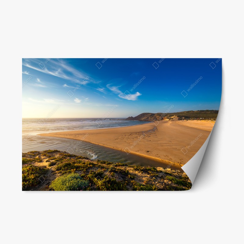 Repositionierbarer Aufkleber Praia da Amoreira panoramablick