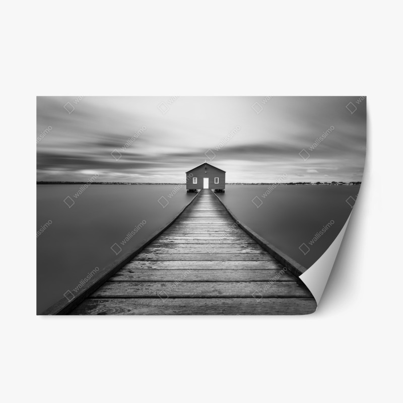 Repositionierbarer Aufkleber friedliche grüne wiese unter blauem himmel – Wallnifity®