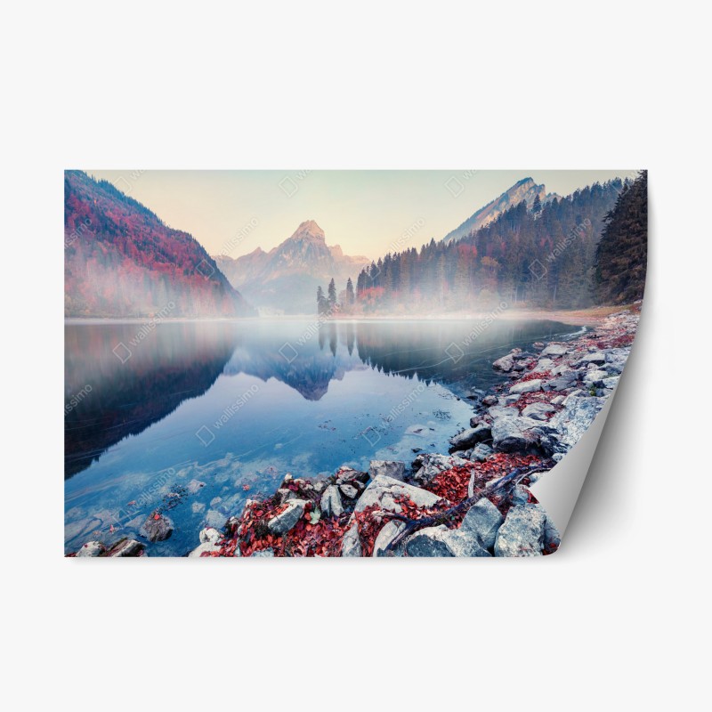 Repositionierbarer Aufkleber lebendige Skyline von Istanbul über dem Bosporus – Wallnifity®