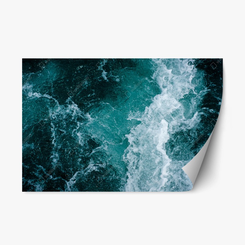 Repositionierbarer Aufkleber dunkelblaue marmor-abstraktion mit goldenen adern – Wallnifity®