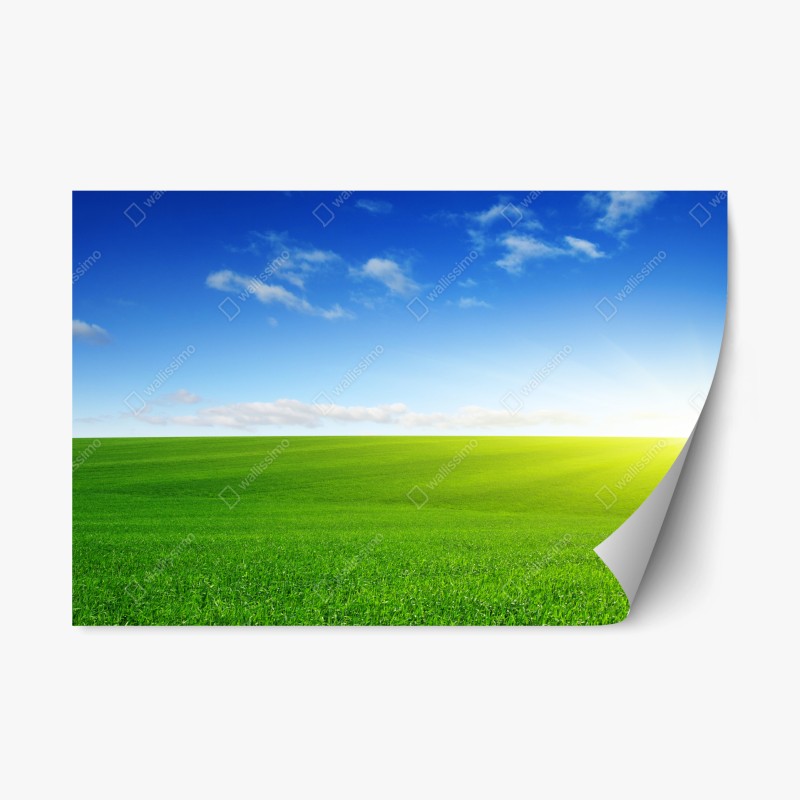 Repositionierbarer Aufkleber pastelliges bergtal bei sonnenaufgang – Wallnifity®