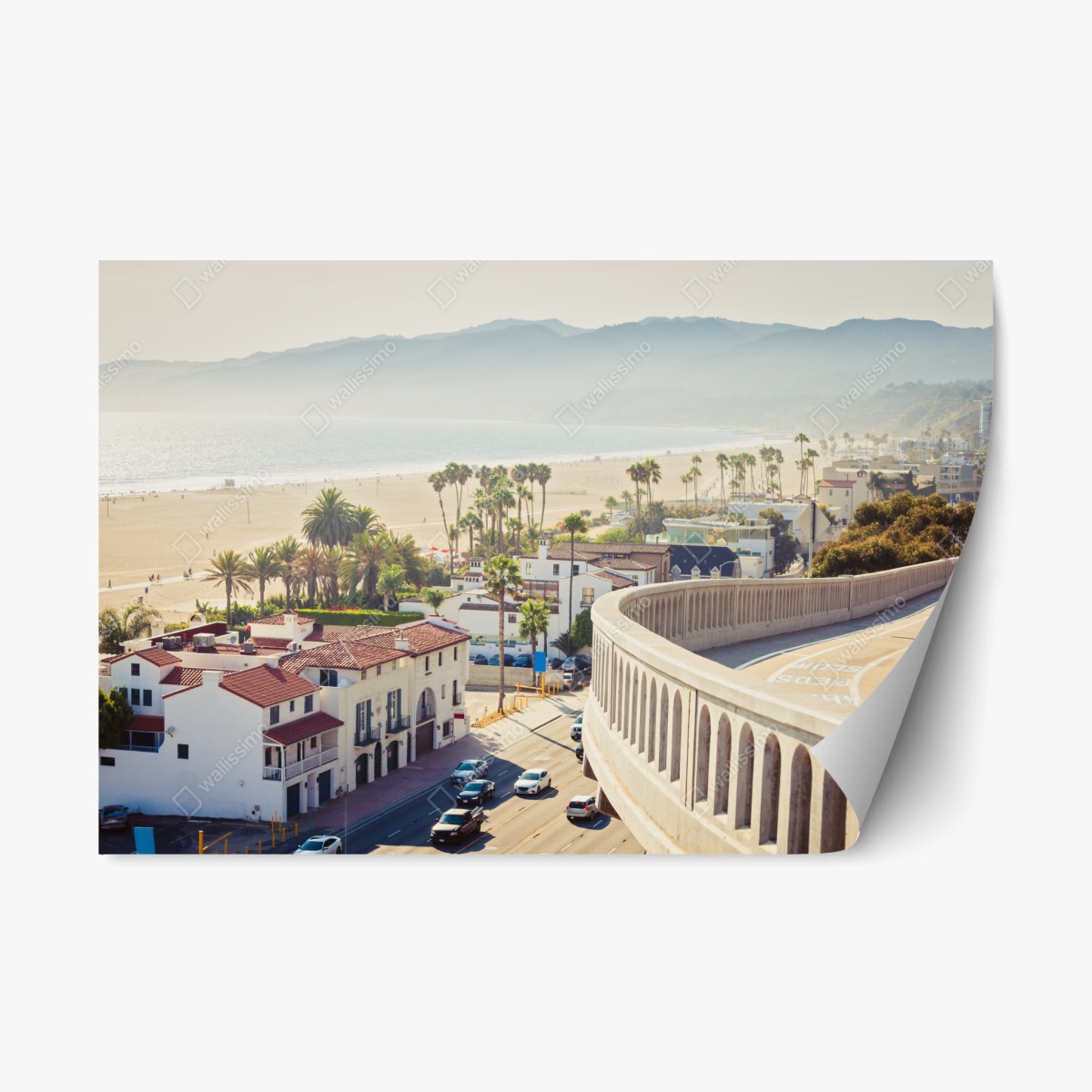 Repositionierbarer Aufkleber Santa Monica küstenpanorama – Wallnifity®