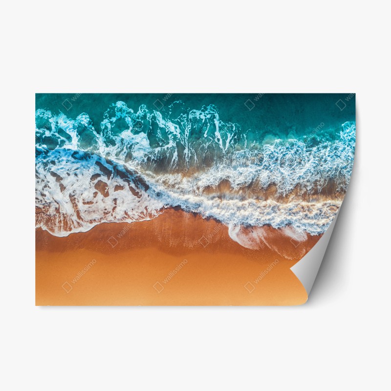 Repositionierbarer Aufkleber türkis wellenmuster für das interieur – Wallnifity®