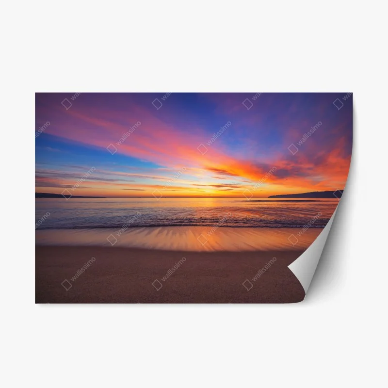 Repositionierbarer Aufkleber türkisfarbene wellen am Kelingking Beach – Wallnifity®