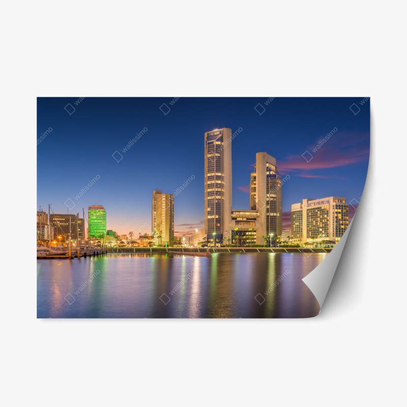 Repositionierbarer Aufkleber türkis wellenmuster für das interieur – Wallnifity®