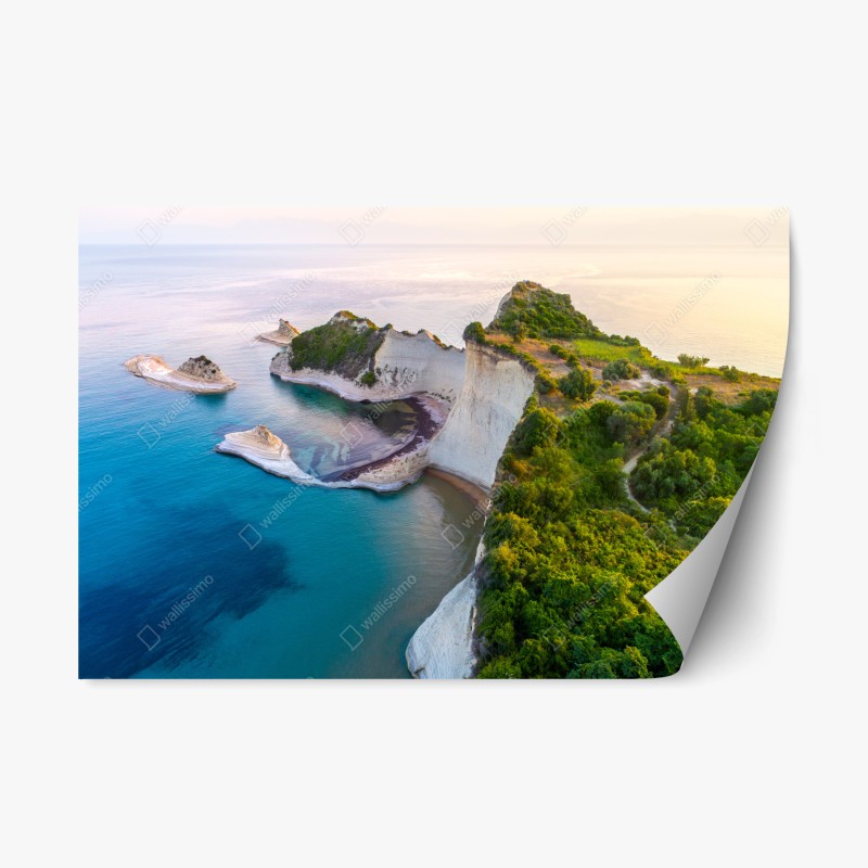 Repositionierbarer Aufkleber gewelltes architekturmotiv in graustufen – Wallnifity®