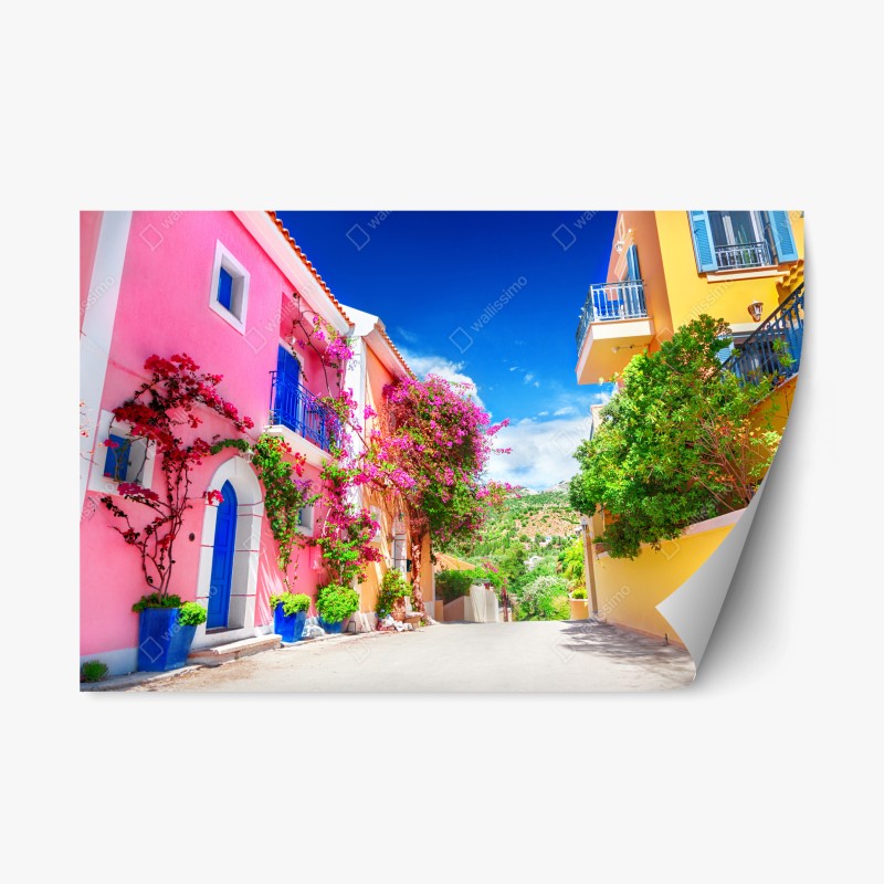 Repositionierbarer Aufkleber goldene reisterrassen im morgenlicht – Wallnifity®