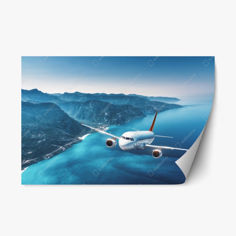 Repositionierbarer Aufkleber dunkelblaue marmor-abstraktion mit goldenen adern – Wallnifity®