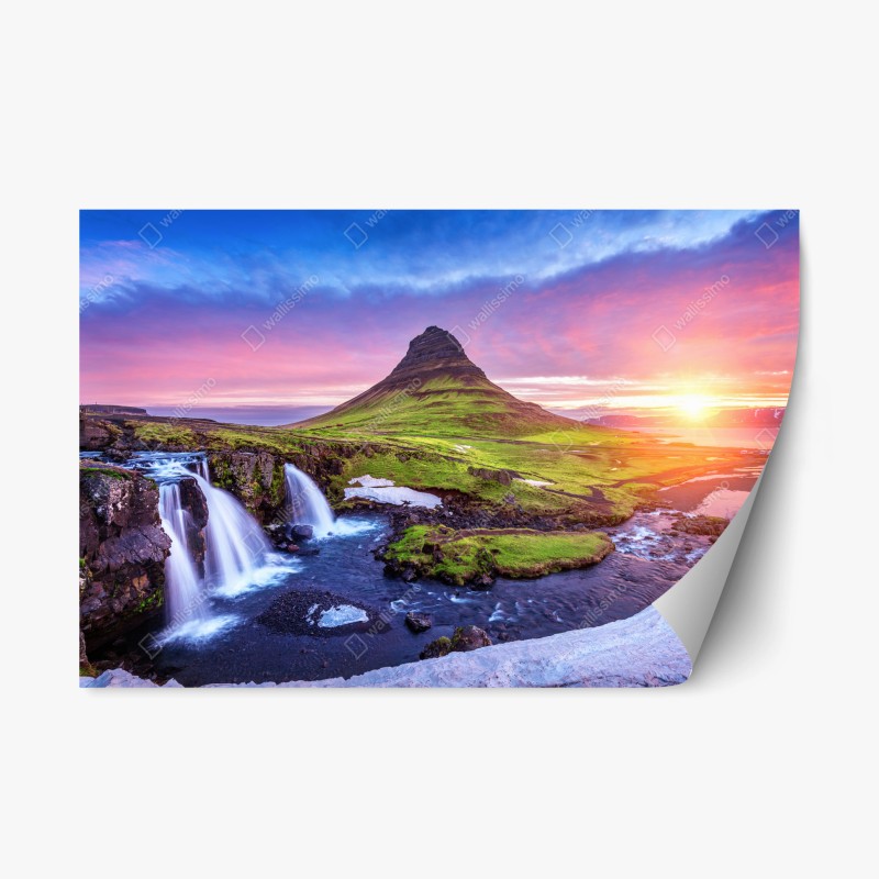 Repositionierbarer Aufkleber winterliche gimpel und vogelbeeren - muster – Wallnifity®