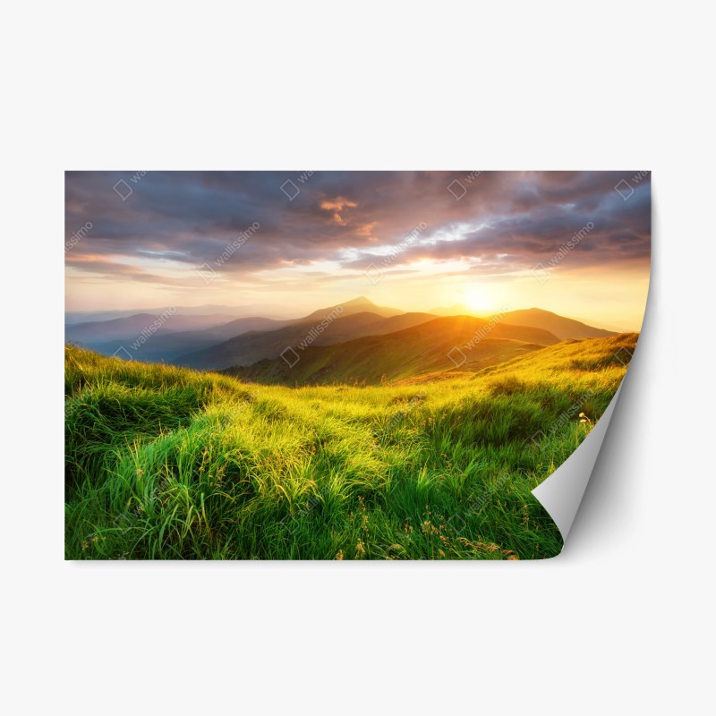 Repositionierbarer Aufkleber lebendige New York skyline bei sonnenuntergang – Wallnifity®