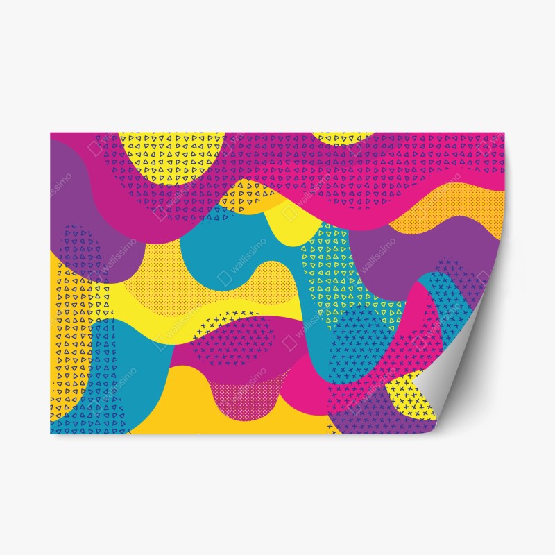 Repositionierbarer Aufkleber gewelltes architekturmotiv in graustufen – Wallnifity®