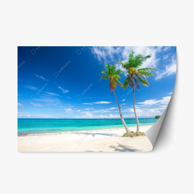 Repositionierbarer Aufkleber sonnenuntergangspfad auf berggrat über see und tal – Wallnifity®