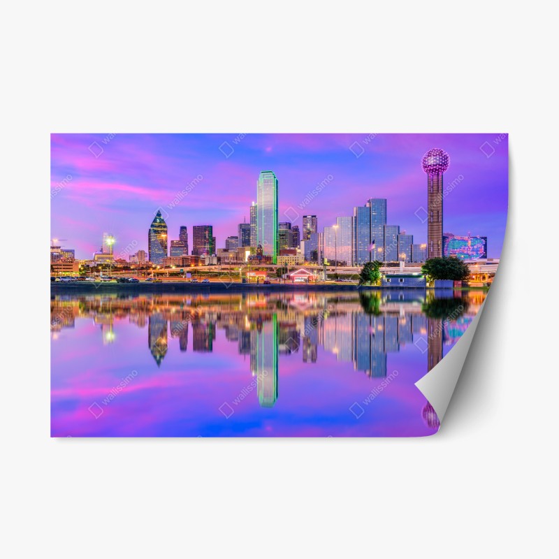 Repositionierbarer Aufkleber nebliger bergsonnenaufgang mit spiegelung – Wallnifity®