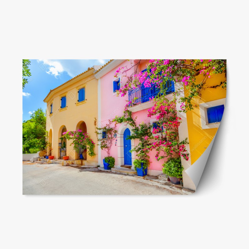 Repositionierbarer Aufkleber zarte löwenzahn-aufnahme in sanftem blau – Wallnifity®