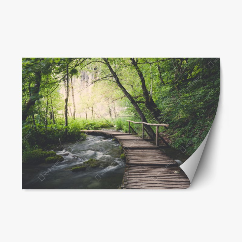 Repositionierbarer Aufkleber sonnige bucht mit türkisblauem wasser – Wallnifity®