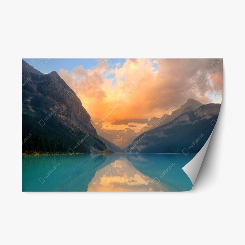 Repositionierbarer Aufkleber sonnige bucht mit türkisblauem wasser – Wallnifity®