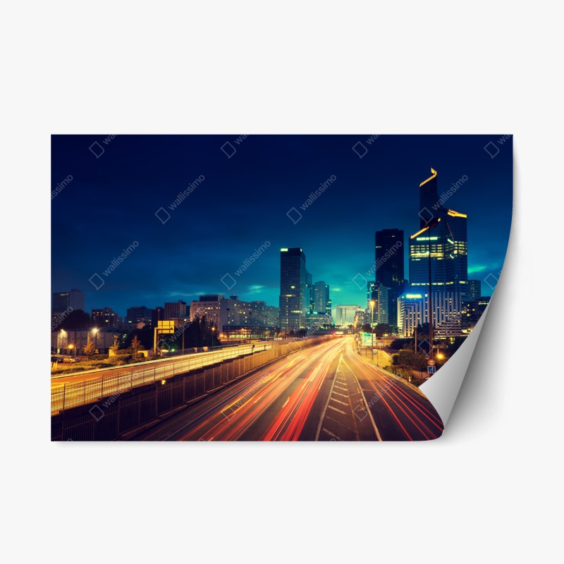 Repositionierbarer Aufkleber buntes mediterranes kliffdorf am meer – Wallnifity®