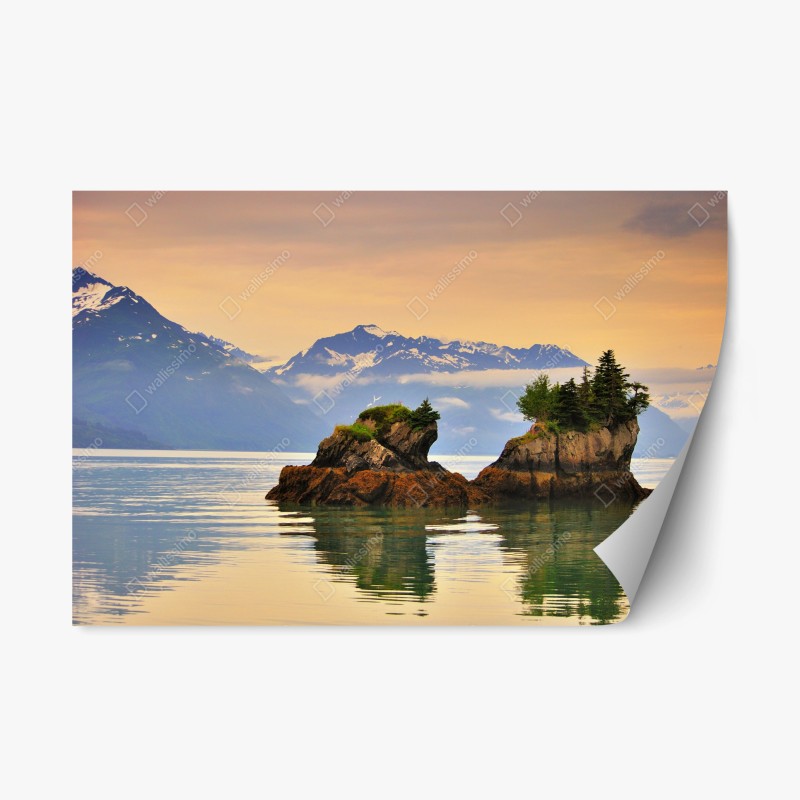 Repositionierbarer Aufkleber lebendige Skyline von Istanbul über dem Bosporus – Wallnifity®