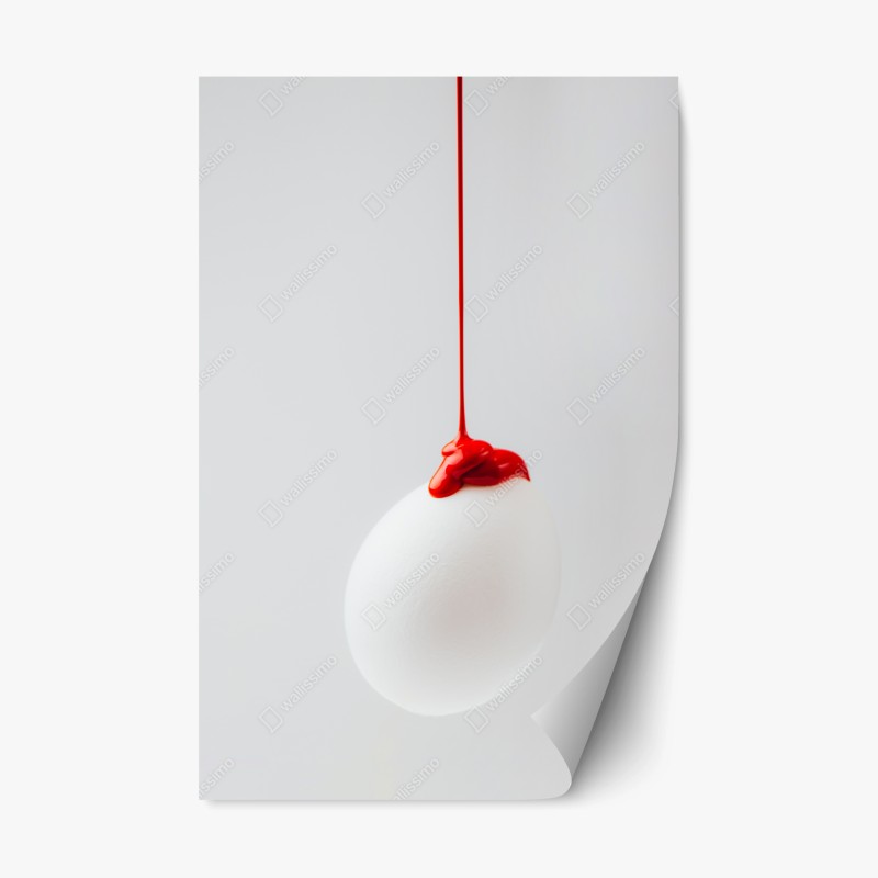 Repositionierbarer Aufkleber nebliger bergsonnenaufgang mit spiegelung – Wallnifity®