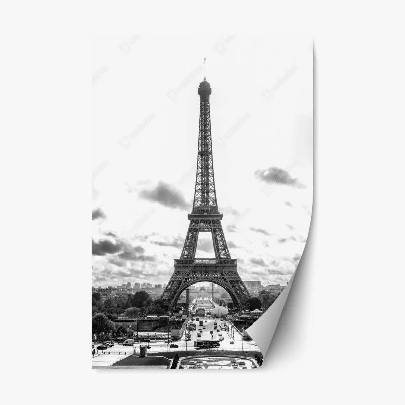 Repositionierbarer Aufkleber Paris Eiffelturm in monochrom