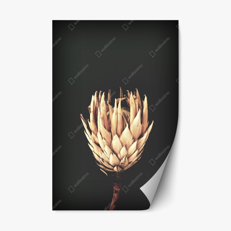 Repositionierbarer Aufkleber dunkelblaue marmor-abstraktion mit goldenen adern – Wallnifity®