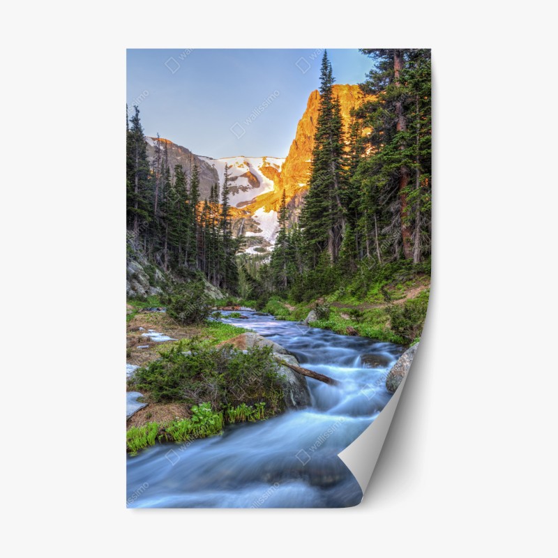 Repositionierbarer Aufkleber tropisches muster mit rosa flamingo und rosen – Wallnifity®