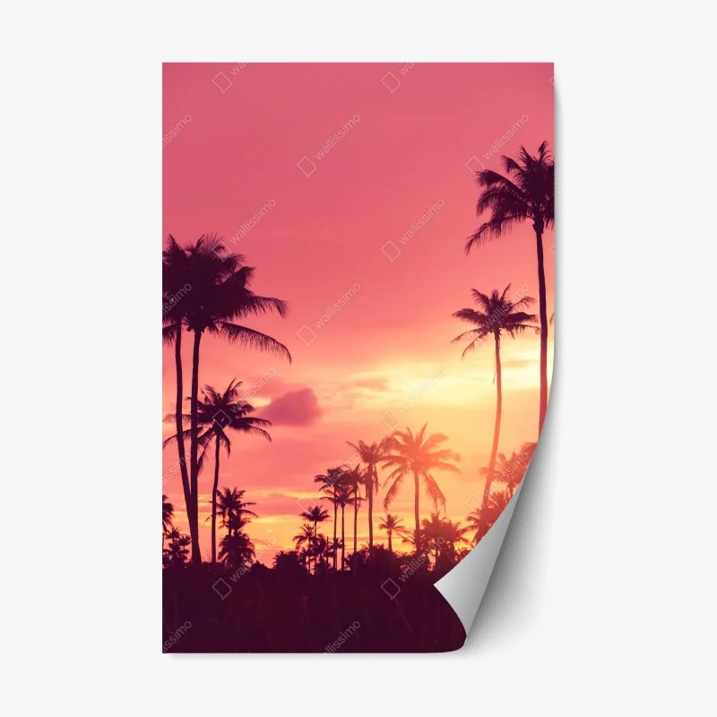 Repositionierbarer Aufkleber zartes beiges muster mit vögeln und ästen – Wallnifity®