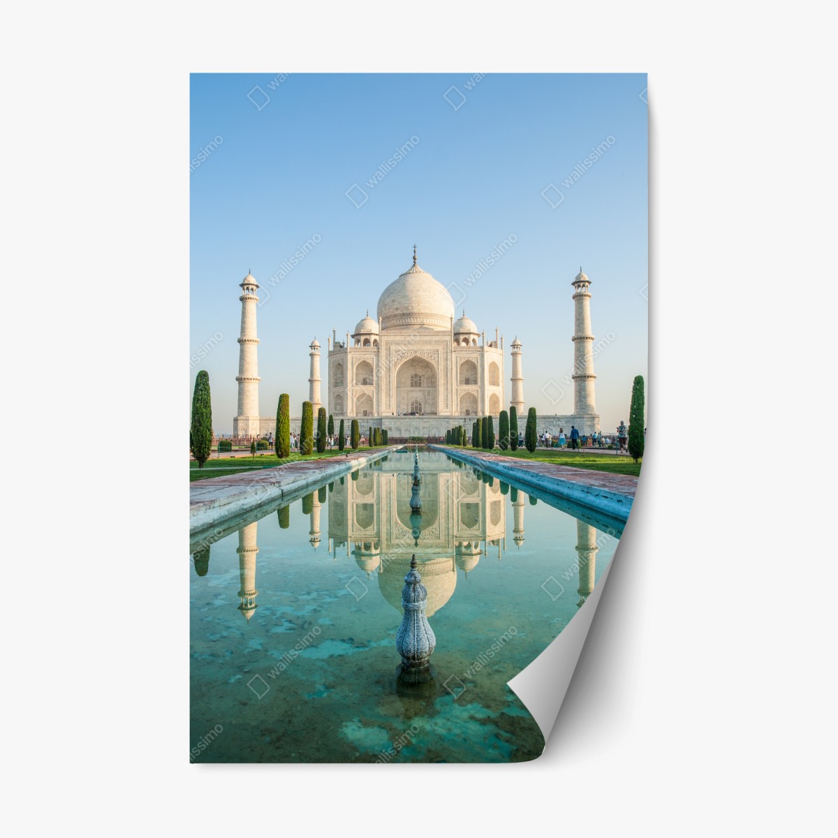 Repositionierbarer Aufkleber Taj Mahal spiegelung im morgendlichen licht – Wallnifity®
