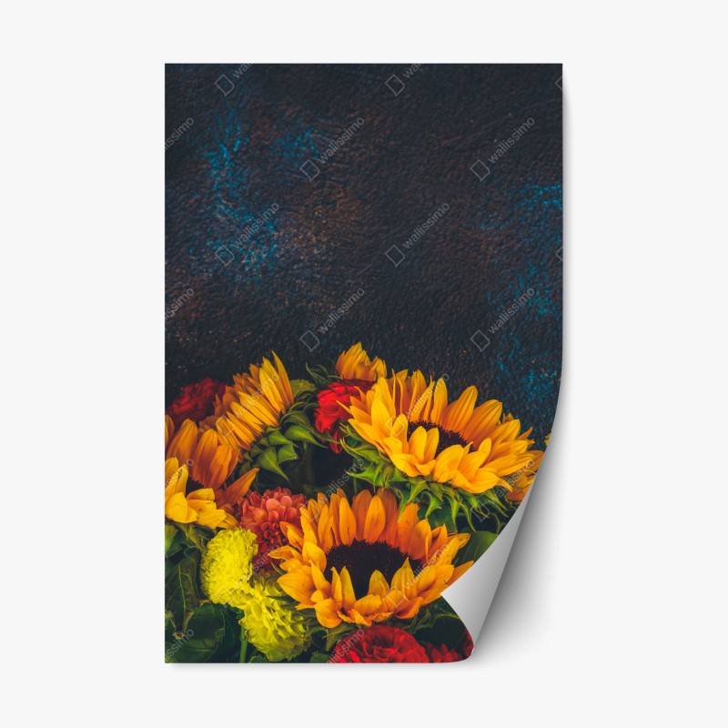 Repositionierbarer Aufkleber leuchtende tropische vögel und blumen – Wallnifity®