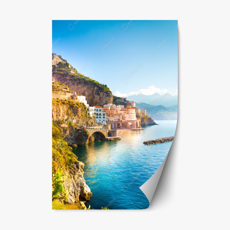 Repositionierbarer Aufkleber dunkelblaue marmor-abstraktion mit goldenen adern – Wallnifity®