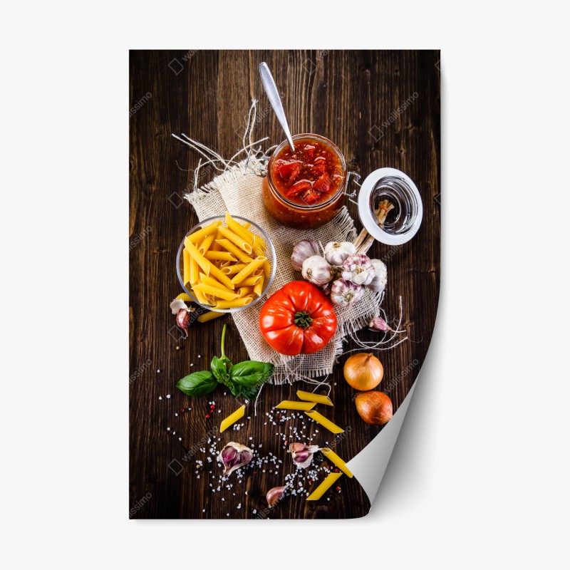 Repositionierbarer Aufkleber rustikales italienisches pasta-arrangement