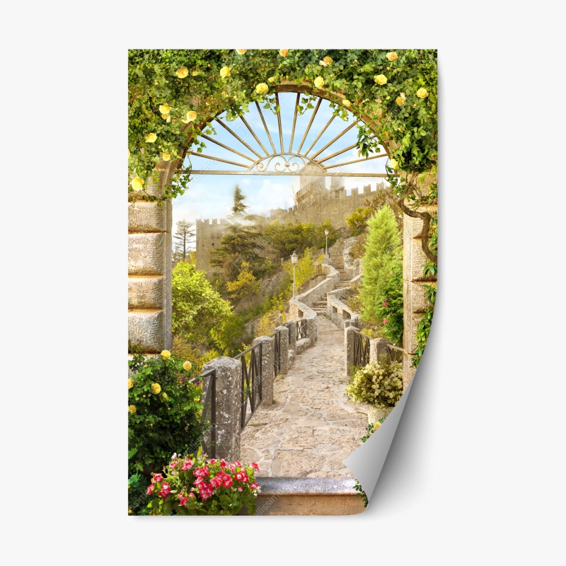 Repositionierbarer Aufkleber üppige tropische farnblätter – Wallnifity®