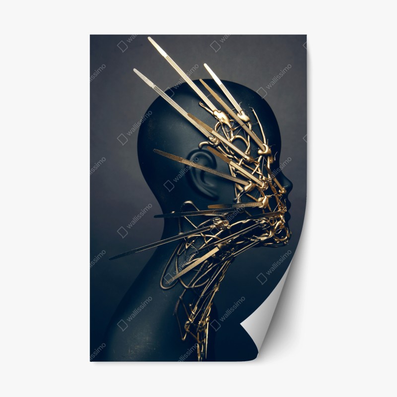 Repositionierbarer Aufkleber dunkle schiefertextur – Wallnifity®