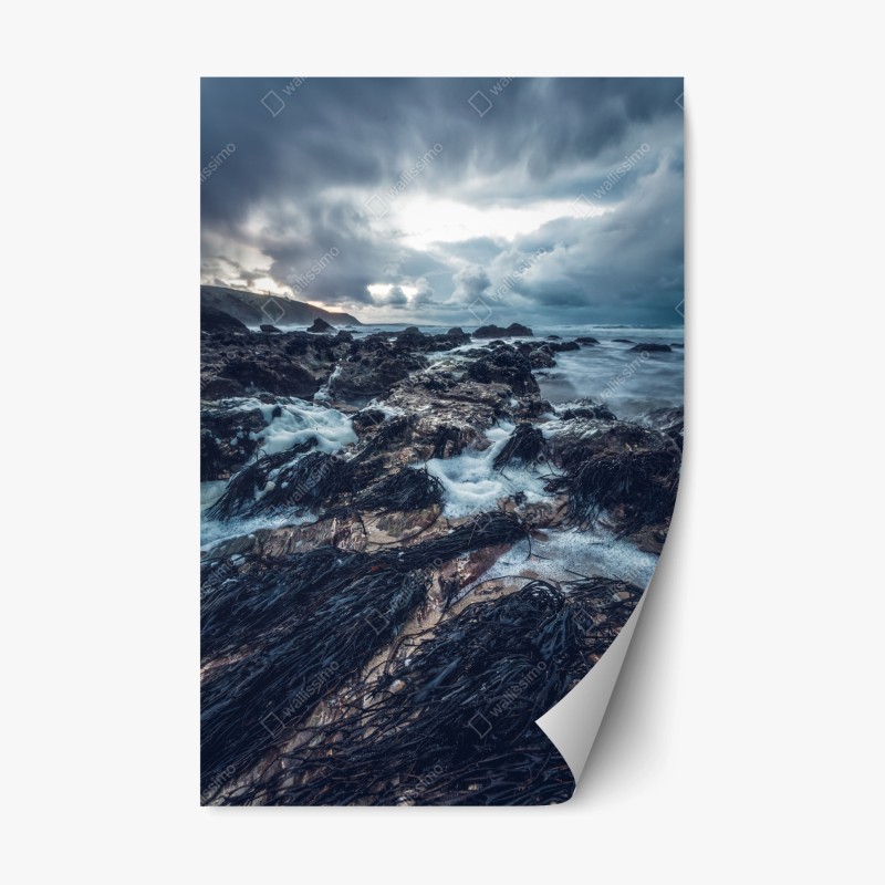 Repositionierbarer Aufkleber gewelltes architekturmotiv in graustufen – Wallnifity®