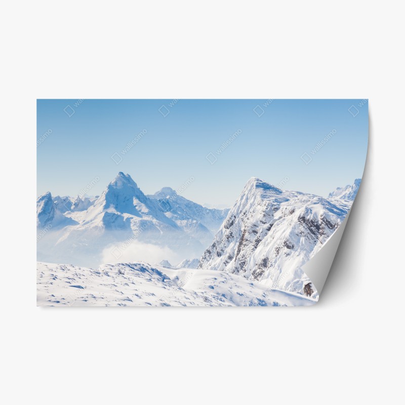 Repositionierbarer Aufkleber geometrisches art-déco fächermuster in warmen rot- und violetttönen – Wallnifity®