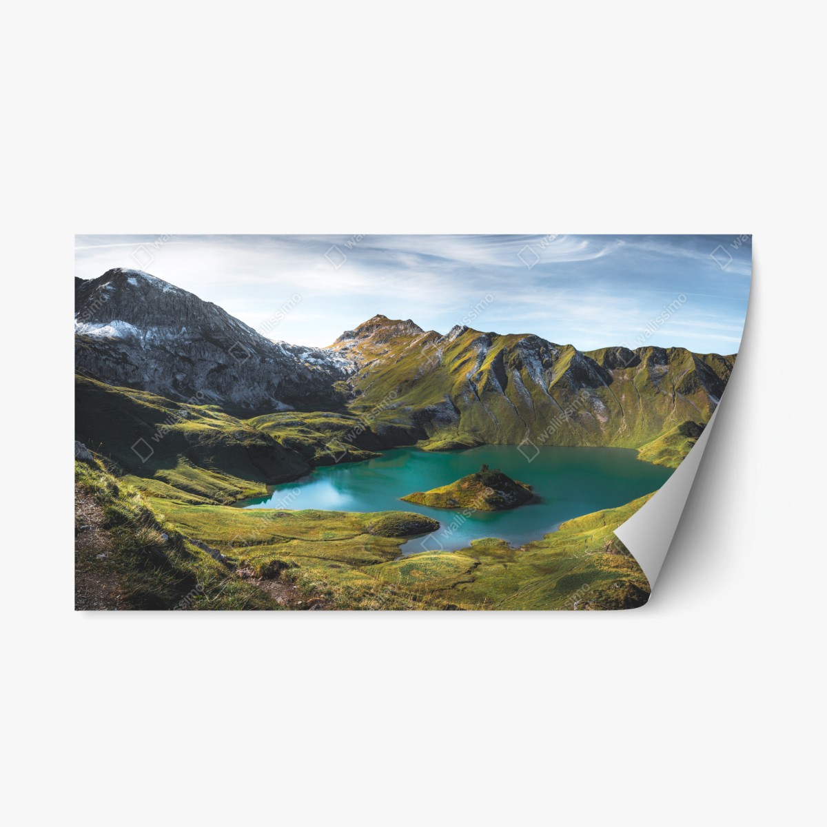 Repositionierbarer Aufkleber türkises seeidyll am Schrecksee, Bayern – Wallnifity®