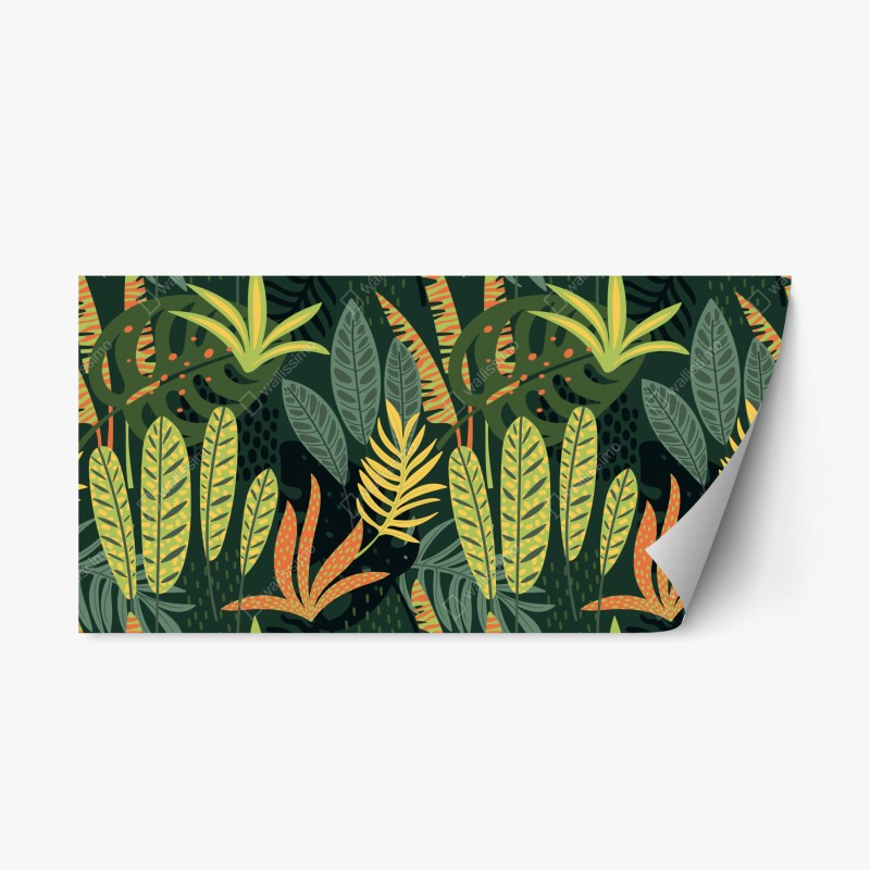 Repositionierbarer Aufkleber tropisches hibiskusmuster – Wallnifity®