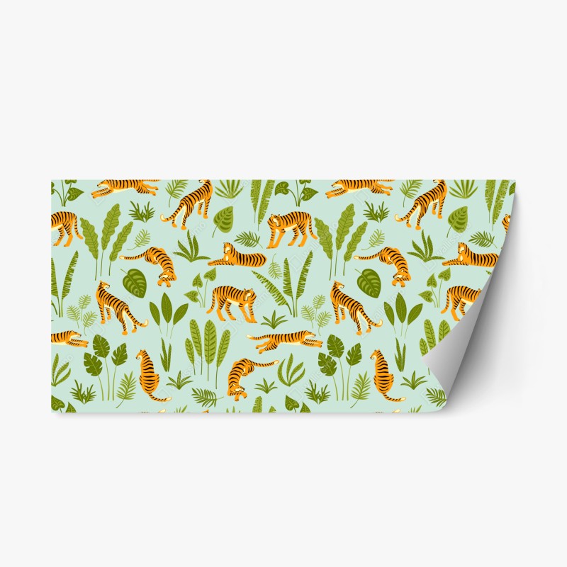 Repositionierbarer Aufkleber tropisches hibiskusmuster – Wallnifity®