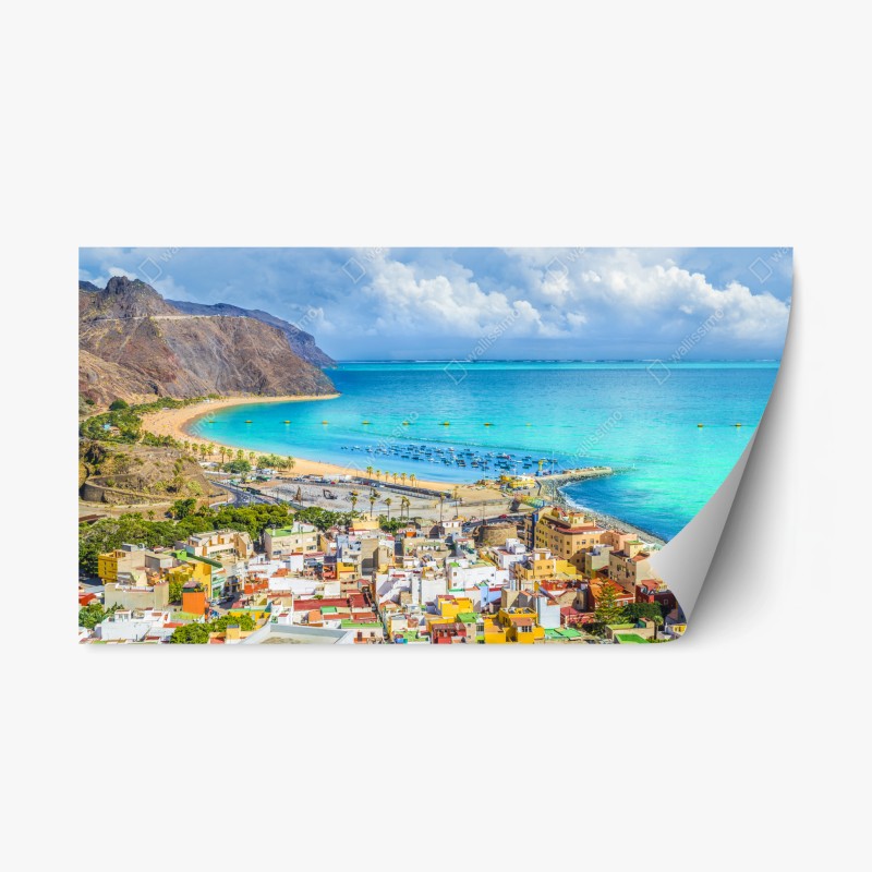 Repositionierbarer Aufkleber lebendige New York skyline bei sonnenuntergang – Wallnifity®