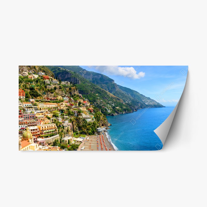 Repositionierbarer Aufkleber schwarzer marmor mit weißen adern – Wallnifity®