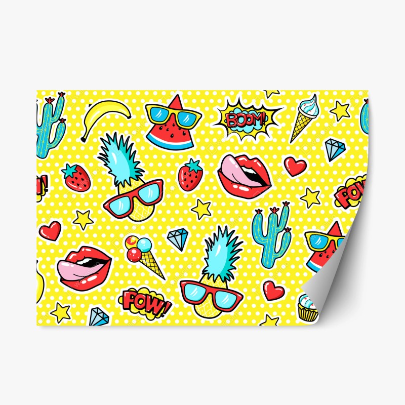 Repositionierbarer Aufkleber buntes pop-art aufklebermuster