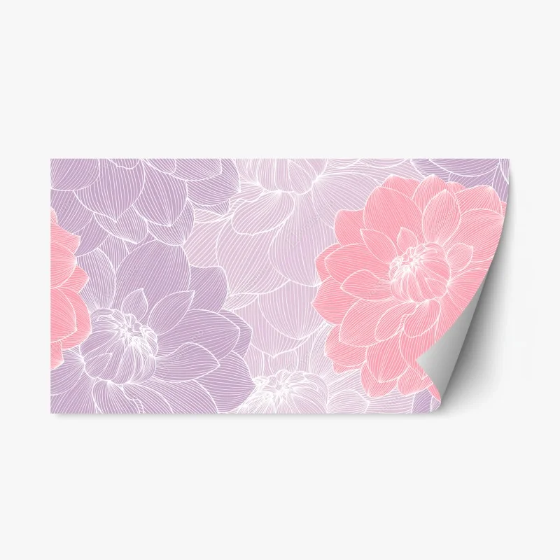 Repositionierbarer Aufkleber zartes pastell blumenmuster – Wallnifity®