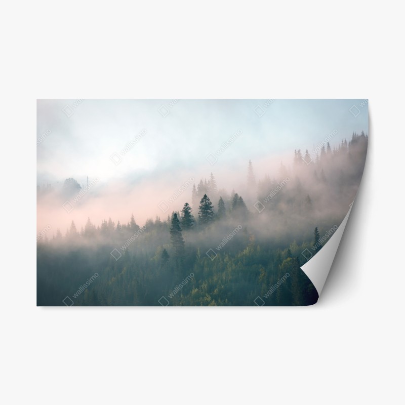 Repositionierbarer Aufkleber buntes mediterranes kliffdorf am meer – Wallnifity®