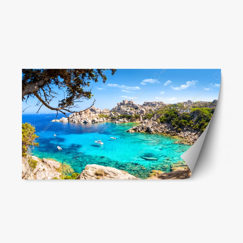 Repositionierbarer Aufkleber goldenes blumenornament auf nachtblauem hintergrund – Wallnifity®