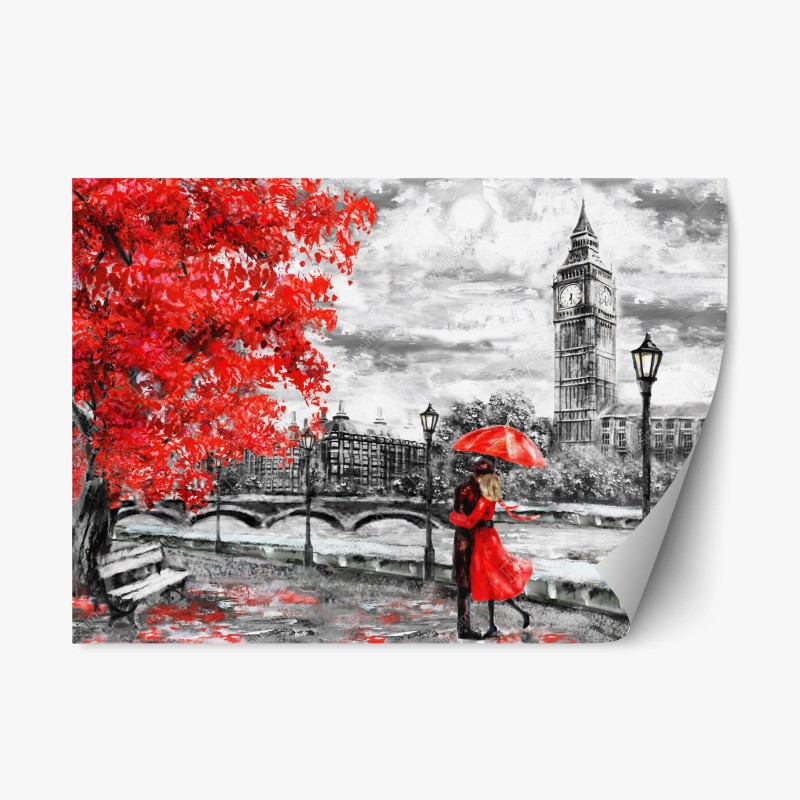 Repositionierbarer Aufkleber moosbedeckter waldbach im herbst – Wallnifity®